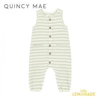Quincy Mae WAFFLE JUMPSUIT 6-12/12-18 MINT STRIPE ץ QM106COBB SS25