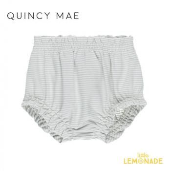Quincy Mae GATHERED BLOOMER 6-12/12-18SKY MICRO STRIPE ֥ QM009WLKR SS25 KTZ