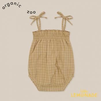 organic zoo Grid Check Spaghetti Bodysuit Wheat 0-3/3-6/6-12 SS25 16SPBWGC