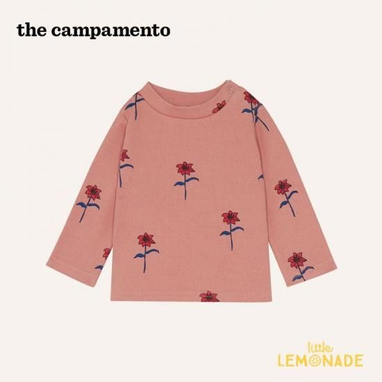 フォーティーファイブアール　ペイズリー柄　長袖シャツ　ピンク The Campamento FLOWERS PINK ベビー ロンT｜花柄 長袖Tシャツ