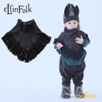<img class='new_mark_img1' src='https://img.shop-pro.jp/img/new/icons1.gif' style='border:none;display:inline;margin:0px;padding:0px;width:auto;' />eLfinFolk Snow Jacquard Fringe Cape black S/M    07_elf-252J12 AW25 KTZ