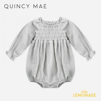 <img class='new_mark_img1' src='https://img.shop-pro.jp/img/new/icons1.gif' style='border:none;display:inline;margin:0px;padding:0px;width:auto;' />Quincy Mae EDEN ROMPER (6-12/12-18)  BLUE GINGHAM ѡ AW25 QM495NBLA KTZ