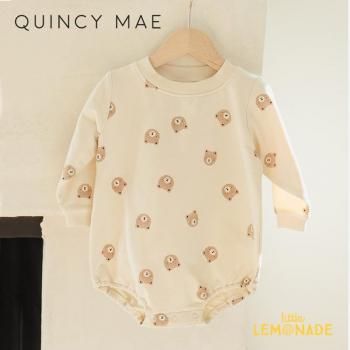 <img class='new_mark_img1' src='https://img.shop-pro.jp/img/new/icons1.gif' style='border:none;display:inline;margin:0px;padding:0px;width:auto;' />Quincy Mae CREWNECK BUBBLE ROMPER (3-6/6-12/12-18) BROWN BEAR  ѡ AW25 QM273BRTN KTZ