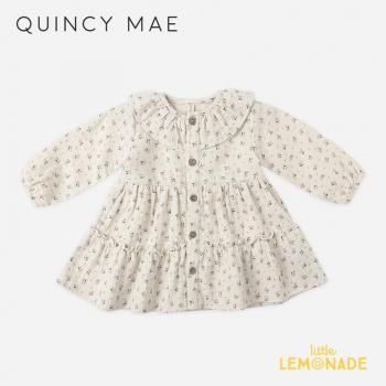 <img class='new_mark_img1' src='https://img.shop-pro.jp/img/new/icons1.gif' style='border:none;display:inline;margin:0px;padding:0px;width:auto;' />Quincy Mae RUFFLE COLLAR BUTTON DRESS (6-12/12-18/18-24/2-3/4-5) AW25 QM463UEBL KTZ