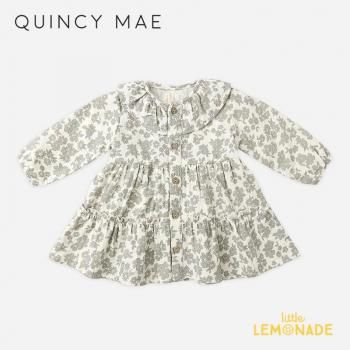 <img class='new_mark_img1' src='https://img.shop-pro.jp/img/new/icons1.gif' style='border:none;display:inline;margin:0px;padding:0px;width:auto;' />Quincy Mae RUFFLE COLLAR BUTTON DRESS (6-12/12-18/18-24/2-3/4-5) AW25 QM463MKNT KTZ