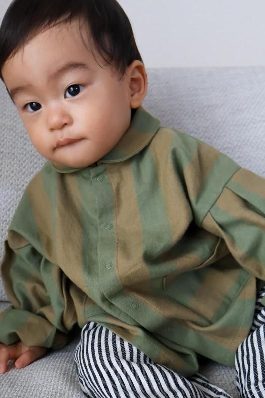 Woodland Stripes Lodge Shirt | オーガニックシャツ - Little