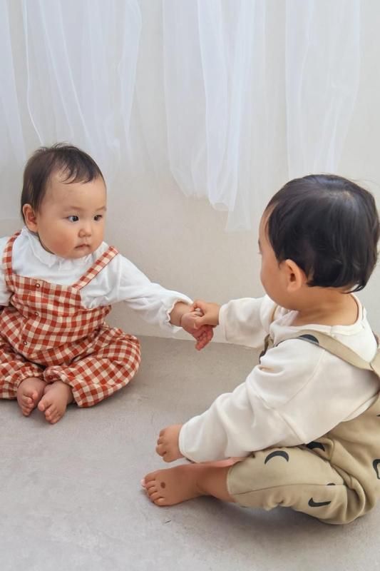 Paprika Gingham Salopette | ベビーサロペット - Little