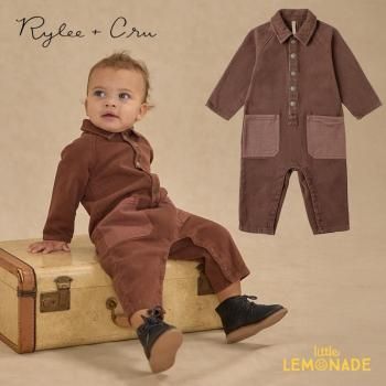 <img class='new_mark_img1' src='https://img.shop-pro.jp/img/new/icons1.gif' style='border:none;display:inline;margin:0px;padding:0px;width:auto;' />RyleeCru COLLARED BABY JUMPSUIT  (2-3/4-5)  BROWN ץ RC365ELOY AW25 KTZ