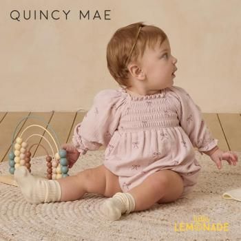 <img class='new_mark_img1' src='https://img.shop-pro.jp/img/new/icons1.gif' style='border:none;display:inline;margin:0px;padding:0px;width:auto;' />Quincy Mae EDEN ROMPER (3-6/6-12/12-18) BOWS ѡ AW25 QM495STIL KTZ