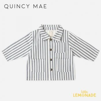 <img class='new_mark_img1' src='https://img.shop-pro.jp/img/new/icons1.gif' style='border:none;display:inline;margin:0px;padding:0px;width:auto;' />Quincy Mae UTILITY JACKET (12-18/18-24/2-3/4-5)  OCEAN PINSTRIP㥱å AW25 QM577LUAP KTZ