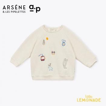 <img class='new_mark_img1' src='https://img.shop-pro.jp/img/new/icons1.gif' style='border:none;display:inline;margin:0px;padding:0px;width:auto;' />ARSENE ET LES PIPELETTES  Baby Sweatshirt Embroidery Bio (12/24/36)  GIDEON H25BS51 AW25 KTZ
