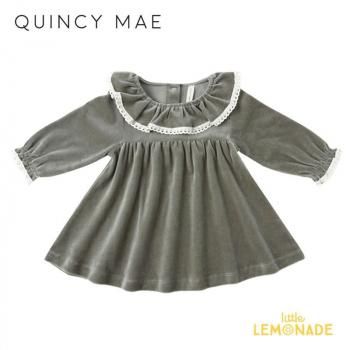 <img class='new_mark_img1' src='https://img.shop-pro.jp/img/new/icons1.gif' style='border:none;display:inline;margin:0px;padding:0px;width:auto;' />Quincy Mae VELOUR BABY DRESS (2-3/4-5) FOREST ԡ AW25 QM458ENTT