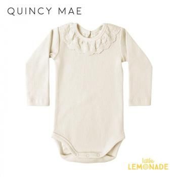 <img class='new_mark_img1' src='https://img.shop-pro.jp/img/new/icons1.gif' style='border:none;display:inline;margin:0px;padding:0px;width:auto;' />Quincy Mae RUFFLE COLLAR BODYSUIT (6-12/12-18) NATURAL ѡ AW25 QM510ARTX