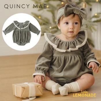 <img class='new_mark_img1' src='https://img.shop-pro.jp/img/new/icons1.gif' style='border:none;display:inline;margin:0px;padding:0px;width:auto;' />Quincy Mae WENDY ROMPER (6-12/12-18) FOREST ѡ AW25 QM587ENTT