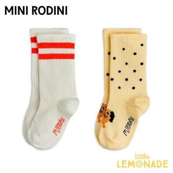 <img class='new_mark_img1' src='https://img.shop-pro.jp/img/new/icons1.gif' style='border:none;display:inline;margin:0px;padding:0px;width:auto;' />【Mini Rodini】 Doggie 2-pack baby socks 【16/19(10-12cm)・20/23(12-14cm) 】 靴下 (2616011400) SS26pre KTZ
