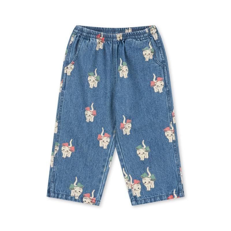 Konges Sloejd - MAGOT SLIT PANTS GOTS- BOW KITTY DENIM- Little