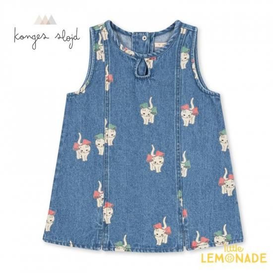 Konges Sloejd - MAGOT DRESS GOTS-BOW KITTY DENIM- Little Lemonade