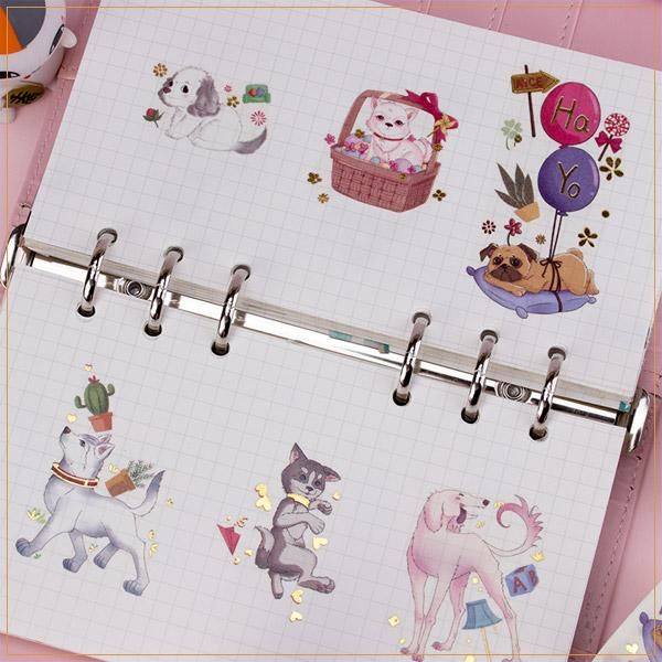 萌寵忠犬 和紙 白墨 特殊インク 金箔押し 40mm 5m 三渡文創 海外マスキングテープ