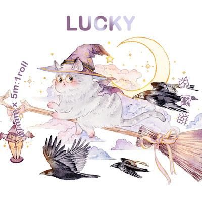 悪魔猫 和紙 特殊インク 4 7cm 5m Luckytape 海外マスキングテープ 悪魔猫 和紙 特殊インク 4 7cm 5m Luckytape 海外マスキングテープ