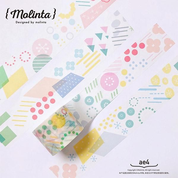 微甜几何 (台湾大年) 3.0cm*10m│Molinta 海外マスキングテープ