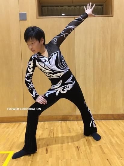 男子競技用レオタード | Ⅿ18-OC01タイツセット(装飾付） | 新