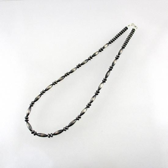 ホピ族ナバホ ネックレス あずきチェーン 5.5mm 70cm ハンドメイド シルバー