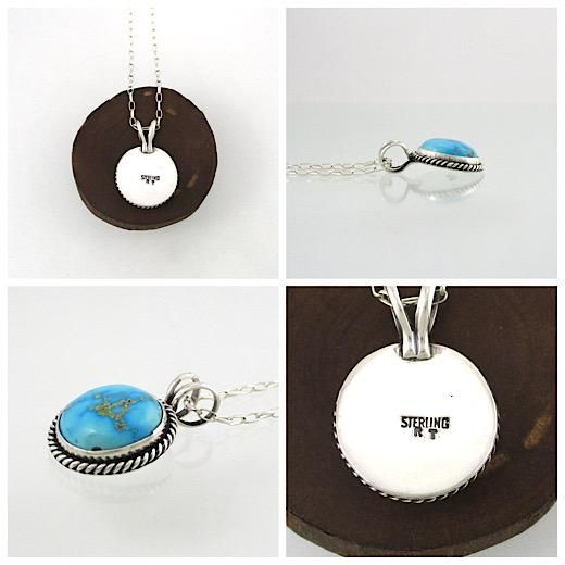 ナバホターコイズペンダントトップインディアンジュエリーブルーリッジ