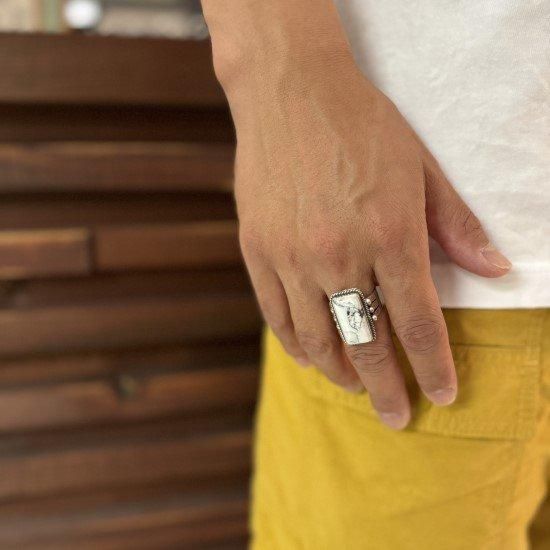 Andy　インディアンジュエリ－　ト－マスカ－ティスリング♪ 美品 Andrea&Shirley Lonjose ズニ族 インレイ リング 11号