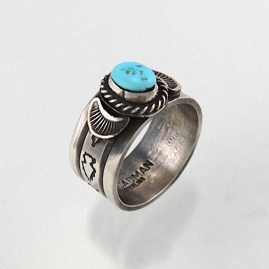インディアンジュエリー Andy cadman Navajo ターコイズ　リング 47194bd0a38bb3090a0d7b686ec3d7