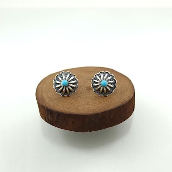 ターコイズコンチョピアス mini - インディアンジュエリー専門店 Sandia