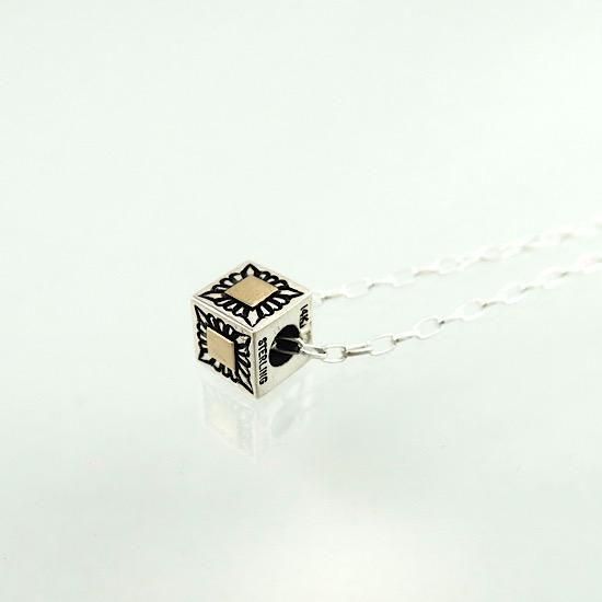 14K GOLD サンバーストキューブペンダント By Pat Bedonie