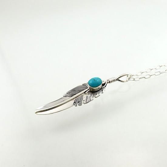 イーグルフェザーペンダント ターコイズ By Harvey Mace