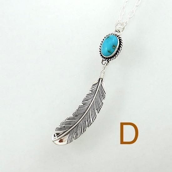 イーグルフェザーペンダント ターコイズ By Harvey Mace