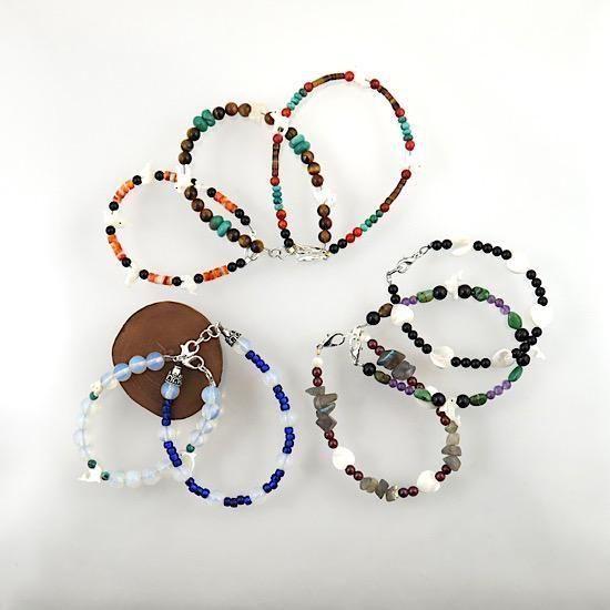 幸福に導くビーズブレスレット Mサイズ】「FREE PALESTINE」ビーズブレスレット【ライム×ダークブルー