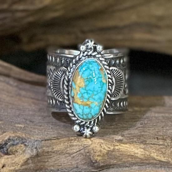 25号】ターコイズリング ロイストン By Delayne Reeves - インディアン