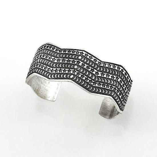 143mm】ジグザグワイドバングル By Delayne Reeves - インディアン