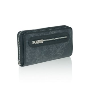 ǥ顼֥ååץ饦ɥå Women's Large Geo Black Zip Around wallet