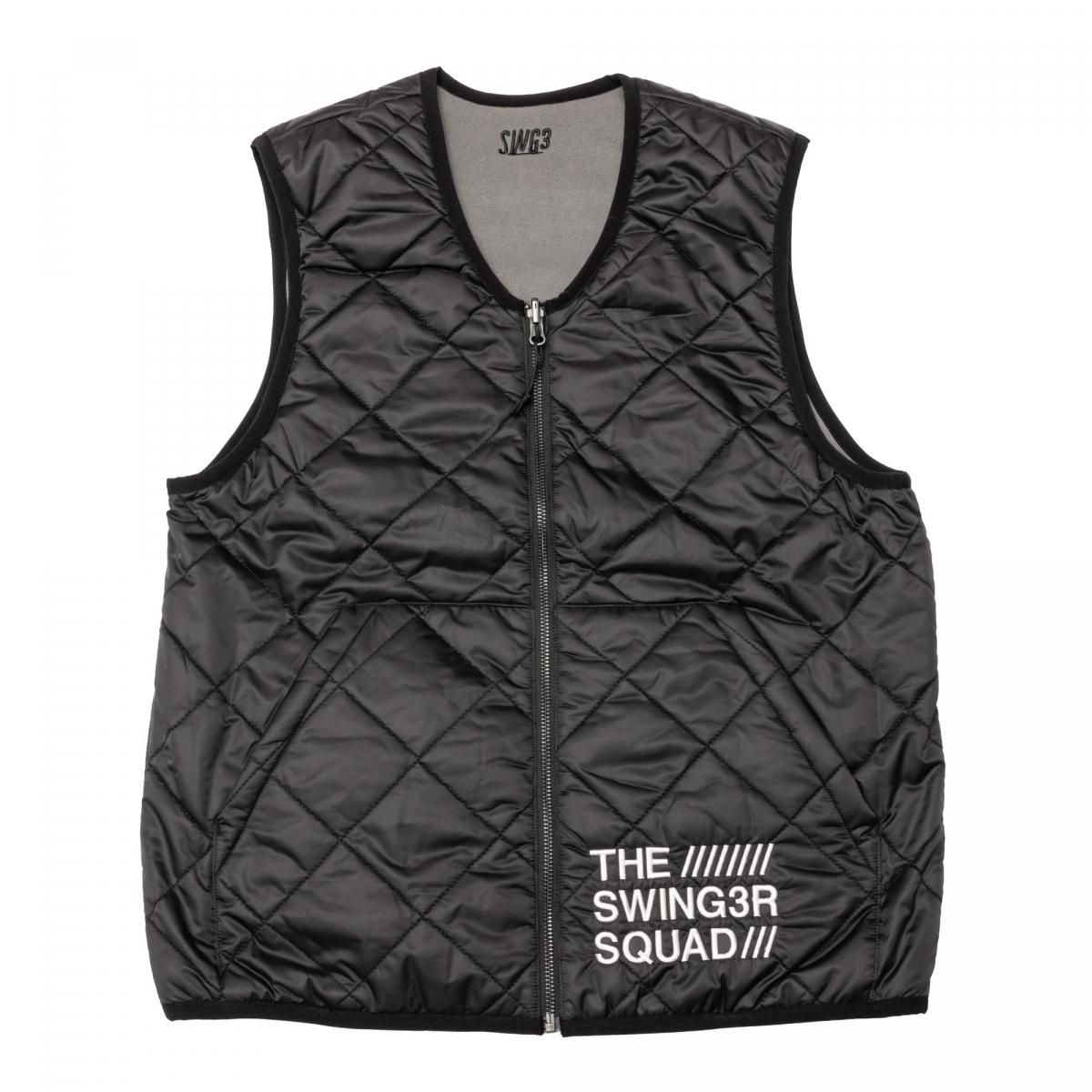 QUILT REVERSIBLE VEST, BLACK&GRAY - THE SWINGGGR ONLINE STORE QUILT REVERSIBLE VEST, BLACK&GRAY - THE SWINGGGR ONLINE STORE