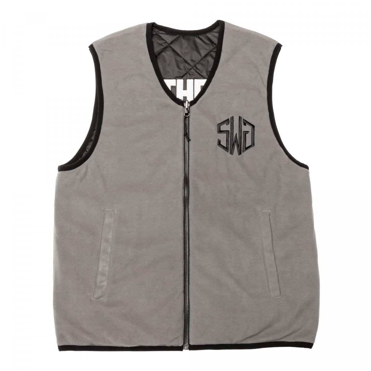 QUILT REVERSIBLE VEST, BLACK&GRAY - THE SWINGGGR ONLINE STORE QUILT REVERSIBLE VEST, BLACK&GRAY - THE SWINGGGR ONLINE STORE