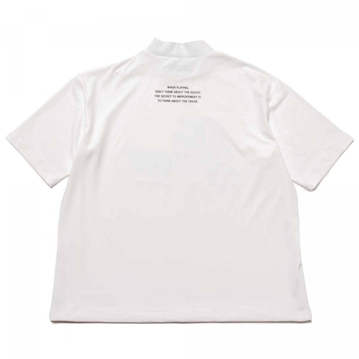 DOUBLE COL MOCK NECK TEE, WHITE - THE SWINGGGR ONLINE STORE