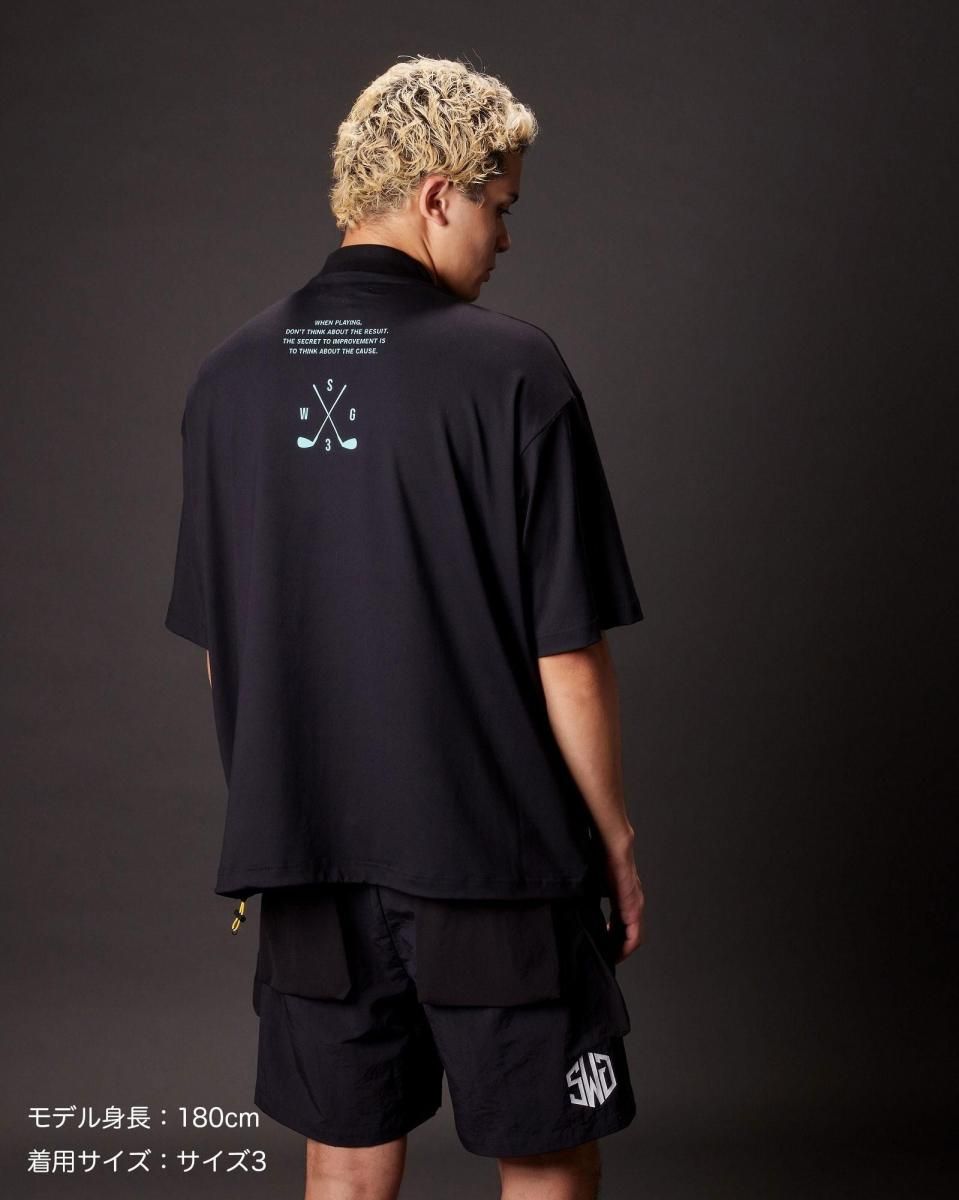 RELAX MOCK NECK TEE, BLACK - THE SWINGGGR ONLINE STORE