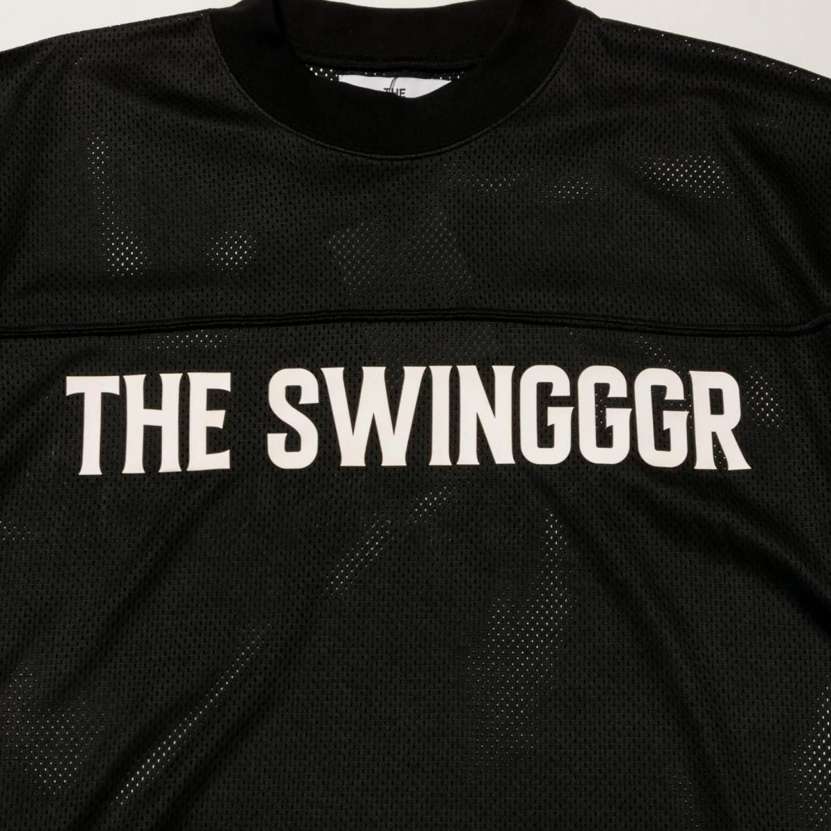 MESH MOCK NECK TEE, BLACK - THE SWINGGGR ONLINE STORE