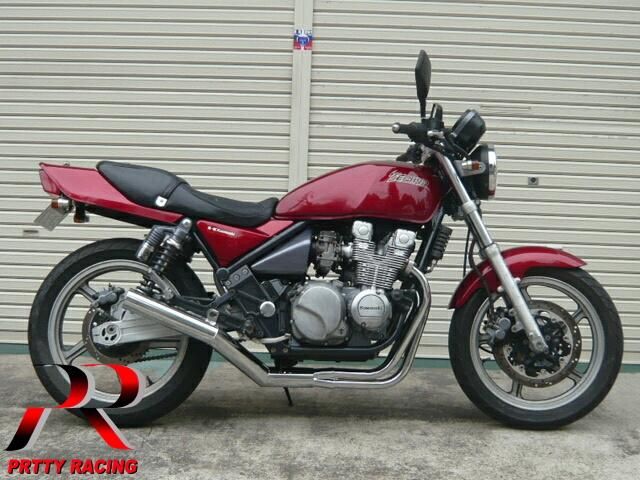 ゼファー400/χ ショート管 メッキ フランジ付 マフラー