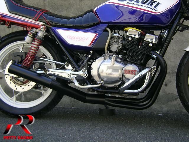 GSX400F フェニックス ショート管 無地 新品 マフラー GS400XF