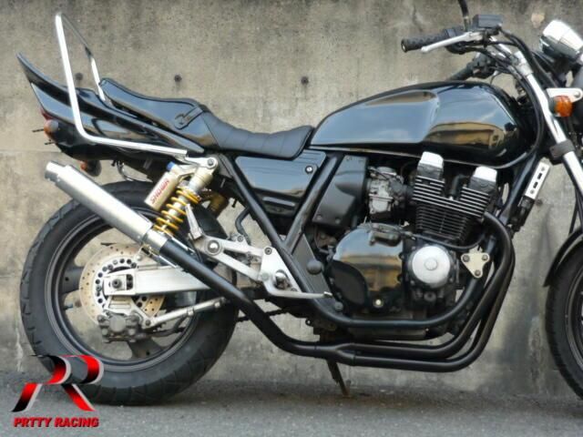 XJR400 4HM 4-1管 SUSサイレンサー 50.8π 黒 マフラー
