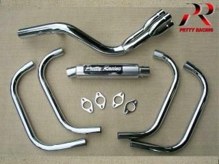 GS400マフラー PRETTY RACING GS400 ショート管 メッキ マフラー