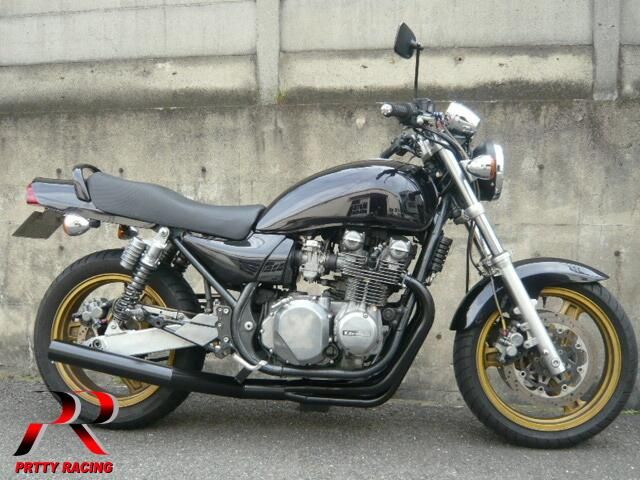 PRETTYRACING SPIDER ゼファー750 Z2 ショート管 ブラック フランジ有