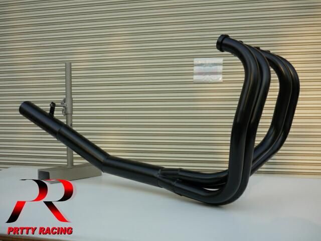 PRETTYRACING SPIDER ゼファー1100 ショート管 ブラック フランジ有