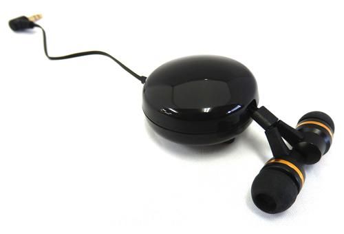 エクセルサウンド / 片側巻き取り式カナルヘッドホン ブラック