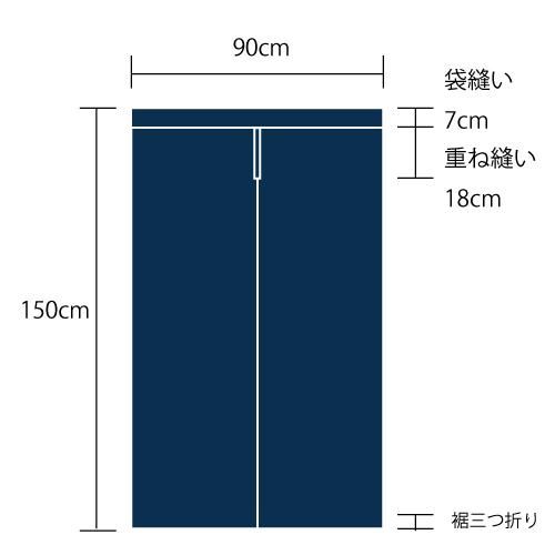 楽天市場】暖簾（のれん）本麻［丈150cm］藍染め【水流】日本製